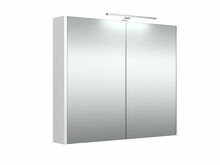 Peegelkapp Raguvo Baldai Serena, 80 cm, LED valgustusega, valge läikiv
