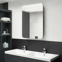 LED vannitoa peegelkapp, 60 x 11 x 80 cm, must