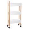 Vannitoa ratastel kapp 5five Caddy, 41 x 80.5 x 20 cm, valge/pruun