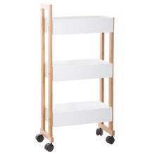 Vannitoa ratastel kapp 5five Caddy, 41 x 80.5 x 20 cm, valge/pruun