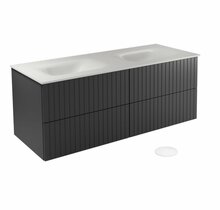 Vannitoakapp Besco Akya Linea, 52.5 x 131 x 50.7 cm, Gun Metal matt/valge matt+valge
