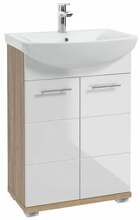 Vannitoakapp valamuga Deftrans Bari Mega 60, 31 x 56 x 80 cm, tamm/valge