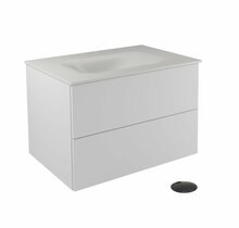 Vannitoakapp Besco Akya Classic, 52.5 x 76 x 50.7 cm, läbipaistev/valge/must