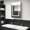 LED vannitoa peegelkapp, tamm, 50 x 13 x 70 cm