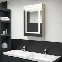 LED vannitoa peegelkapp, tamm, 50 x 13 x 70 cm