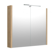 Peegelkapp Raguvos Baldai JOY, valgustusega LED, 80 cm, hele tamm