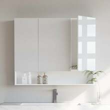 Vannitoakapp Vasagle BBK129W01, 16.5 x 90 x 75 cm, pilvevalge