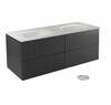 Vannitoakapp Besco Akya Linea, 52.5 x 131 x 50.7 cm, läbipaistev/valge/kroom