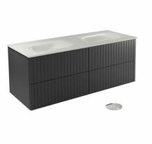 Vannitoakapp Besco Akya Linea, 52.5 x 131 x 50.7 cm, läbipaistev/valge/kroom