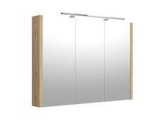 Peegelkapp Raguvos Baldai, valgustusega LED, 100 cm, hele tamm
