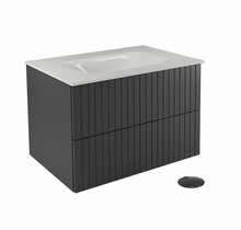 Vannitoakapp Besco Akya Linea, 52.5 x 66 x 50.7 cm, läbipaistev/valge/must