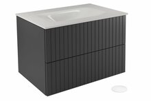 Vannitoakapp Besco Akya Linea, valamu ja kraanikausiga, 52.5 x 76 x 50.7 cm, valge/must/grafiit