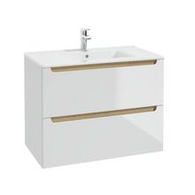 Vannitoa alumine kapp Deftrans Stilla koos kraanikausiga Plan 80, 45 x 80 x 60 cm, tamm/valge