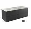Vannitoakapp Besco Akya Linea, koos valamuga, 52.5 x 131 x 50.7 cm, valge/must/hall