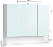 Vannitoakapp Vasagle BBK136W01, 3 uksega, 16.5 x 90 x 75 cm, valge