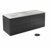 Vannitoakapp Besco Akya Classic, valamu, 52.5 x 131 x 50.7 cm, läbipaistev/valge/must