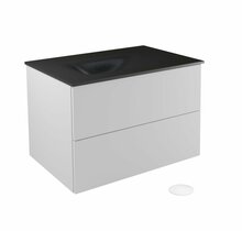 Vannitoakapp Besco Akya Classic, 52.5 x 76 x 50.7cm, läbipaistev/valge/must
