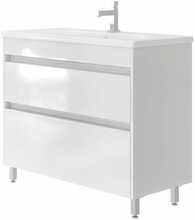 Vannitoakapp koos valamuga Luton LT-100, valge