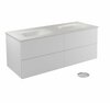 Vannitoakapp Besco Akya Classic, 52.5 x 131 x 50.7 cm, läbipaistev/valge/kroom