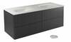 Vannitoakapp Besco Akya Linea, 52.5 x 131 x 50.7 cm, valge/must/kroom