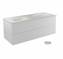 Vannitoakapp Besco Akya Classic, 52.5 x 131 x 50.7 cm, läbipaistev/valge/kroom