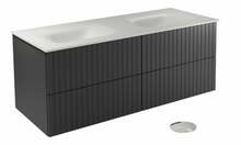 Vannitoakapp Besco Akya Linea, 52.5 x 131 x 50.7 cm, valge/must/kroom