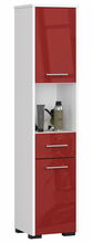 Vannitoakapp Akord Fin 30 2D, 30 x 30.4 x 140 cm, valge/punane