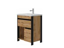Valamualune vannitoakapp Vento Bronx 65, 44 x 61 x 80 cm, tamm/must