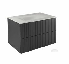 Vannitoakapp Besco Akya Linea, valamu ja kraanikausiga, 52.5 x 66 x 50.7 cm, valge/must/grafiit