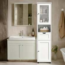 Vannitoakapp Vasagle BBK163T44, 30 x 40 x 165 cm, pilvevalge