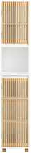 Vannitoakapp Sobuy BZR127-W, 33 x 33 x 165 cm, valge/heledapruun