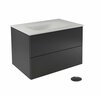 Vannitoakapp kraanikausiga Besco Akya Classic, valge/must, 52.5 x 66 x 50.7 cm