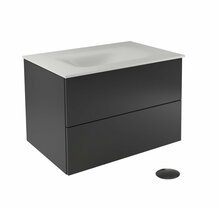 Vannitoakapp kraanikausiga Besco Akya Classic, valge/must, 52.5 x 66 x 50.7 cm