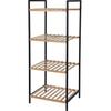 Vannitoa riiul Bathroom Solutions Bamboo, 4 taset, 32,5 x 38 x 95 cm, must/pruun, bambus