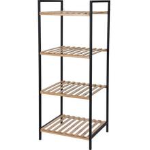 Vannitoa riiul Bathroom Solutions Bamboo, 4 taset, 32,5 x 38 x 95 cm, must/pruun, bambus