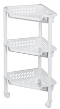 Ratastega riiul Plast Team, 38.5 x 68 x 26 cm, valge