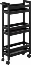 Vannitoa riiul ratastel 5five Simply Smart, 40 x 75 x 15 cm, must