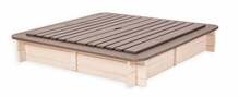 Liivakast Folkland Timber 120 x 120cm, kaanega, valge/hall