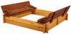 Liivakast Folkland Timber 140 x 140 cm, kaanega, pruun