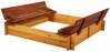 Liivakast Folkland Timber 120 x 120 cm, kaanega, pruun/kollane