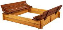 Liivakast Folkland Timber 120 x 120 cm, kaanega, pruun/kollane