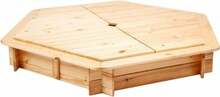 Liivakast Folkland Timber 130 x 130 cm, kaanega, pruun