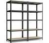 Hoiuriiulite komplekt Songmics, 2 tk, 200 x 100 x 50 cm, must