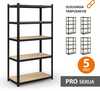 Hoiuriiulid TONRO, 180 x 90 x 40 cm, must, 5 tk