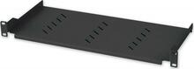 Riiul 1U 150mm TECHLY 360882, perforatsiooniga, must