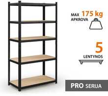 Hoiuriiulid TONRO, 180 x 90 x 40 cm, must