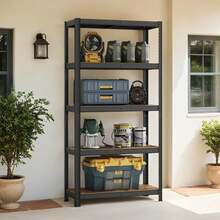 Ladustamisriiul Songmics, 40 x 90 x 180 cm, pruun-must, 2 tk