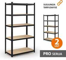 Hoiuriiulid TONRO, 180 x 90 x 40 cm, must, 2 tk