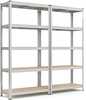 Hoiustamisriiulite komplekt Songmics, 2 tk, 180 x 90 x 40 cm, hõbedane