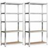 Ladustamisriiulite komplekt Akord, 90 x 40 x 180 cm, 2 tk, hõbe/pruun